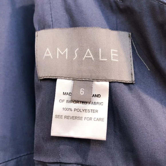 BHLDN Amsale Moe Strappy Dusk Blue Slim Mermaid Bridesmaids Formal Maxi Dress 6 - Picture 6 of 8